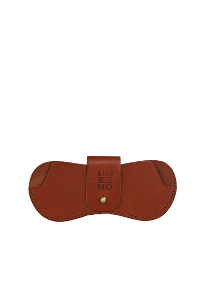 BUENO Tan Dark Leather Glasses Case