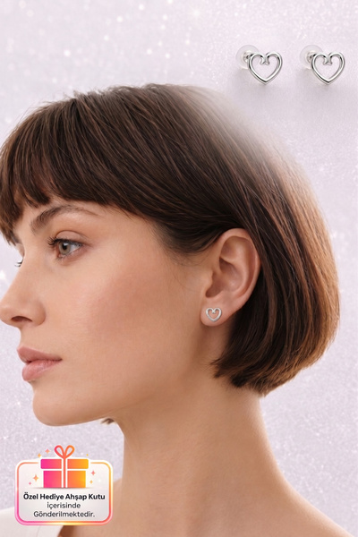 Lucente Jewellery 925 Ayar Minimal Kalp Aşk Bereket Şans Gümüş Kaplama Rodyum...