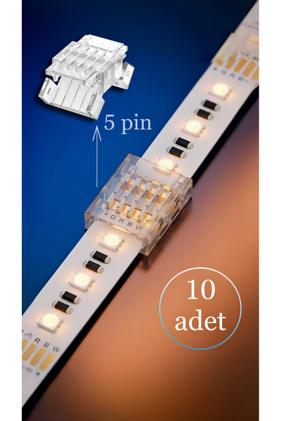 Nexo 12mm RGB COB+SMD Şerit+Şerit (5 PİN) IP 20 Bağlantı Konnektörü 10 Adet