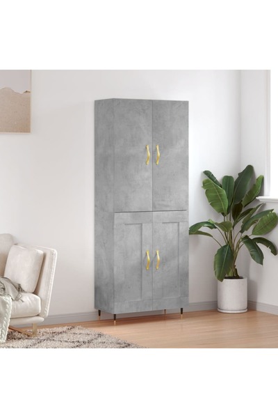 Concept Dulap înalt, gri beton, 69,5x34x180, lemn compozit
