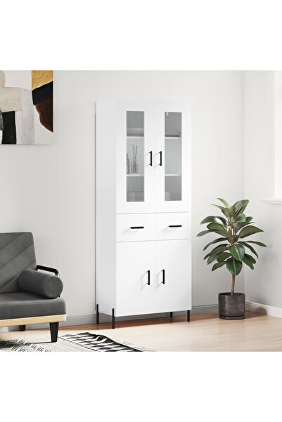 Concept Dulap înalt, alb, 69,5x34x180 cm, lemn compozit
