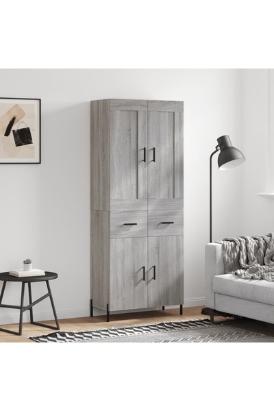 Concept Dulap înalt, gri sonoma, 69,5x34x180 cm, lemn compozit