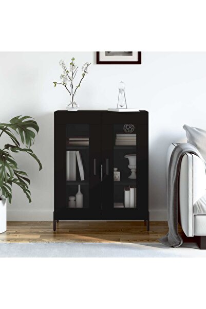 Concept Servantă, negru, 69,5x34x90 cm, lemn compozit