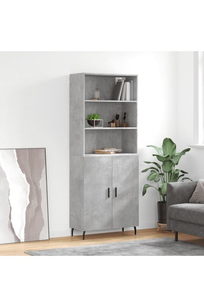 Concept Dulap înalt, gri beton, 69,5x34x180, lemn compozit
