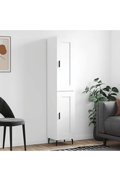 Concept Dulap înalt, alb, 34,5x34x180 cm, lemn prelucrat