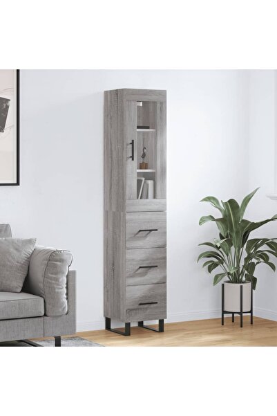Concept Dulap înalt, gri sonoma, 34,5x34x180 cm, lemn prelucrat