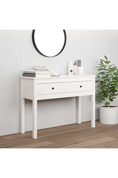 Concept Masă consolă, alb, 100x35x75 cm, lemn masiv de pin