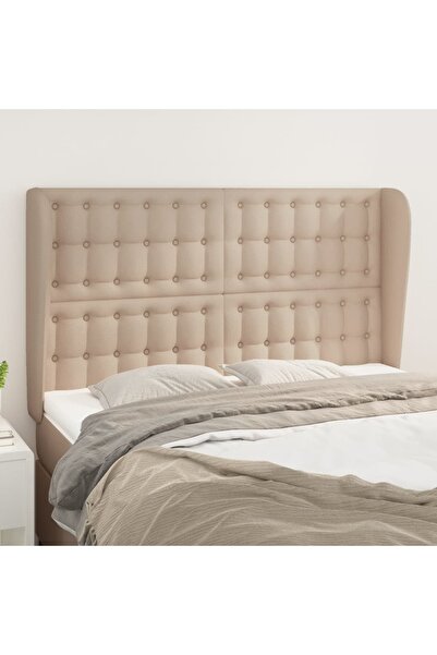 Concept Tăblie pat cu aripioare cappuccino 147x23x118/128 cm piele