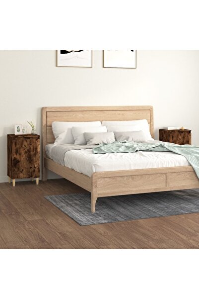 Concept Noptiere, 2 buc., stejar afumat, 40x35x70 cm, lemn prelucrat