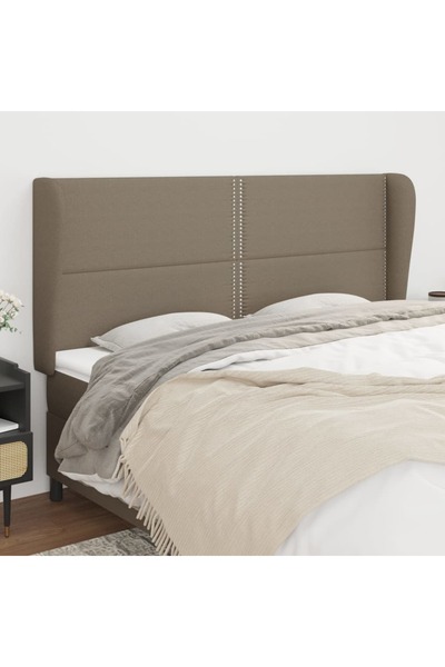Concept Tăblie de pat cu aripioare gri taupe 203x23x118/128 cm textil