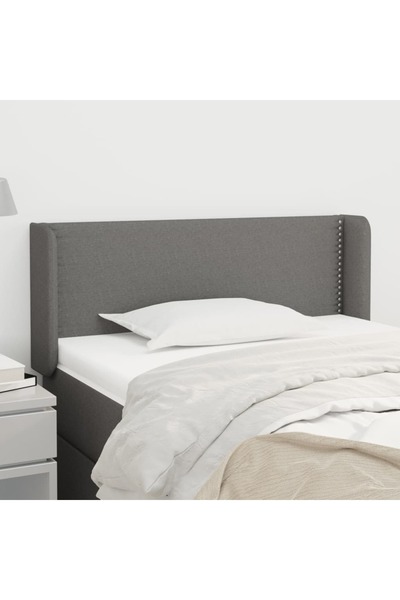 Concept Tăblie de pat cu aripioare gri închis 103x16x78/88 cm textil