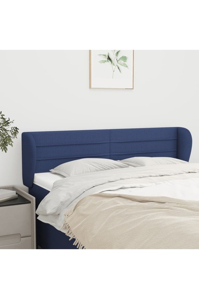 Concept Tăblie de pat cu aripioare, albastru, 147x23x78/88 cm textil