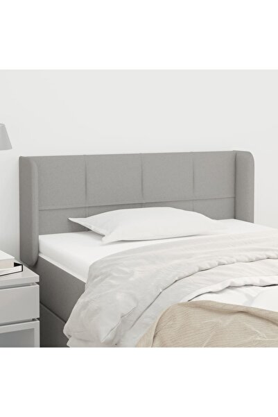 Concept Tăblie de pat cu aripioare gri deschis 93x16x78/88 cm textil