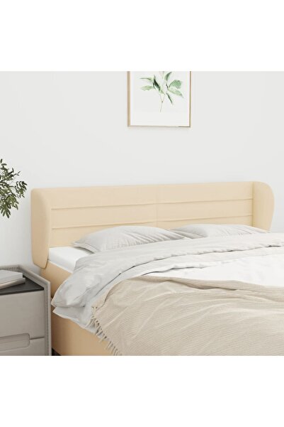 Concept Tăblie de pat cu aripioare crem 147x23x78/88 cm material textil