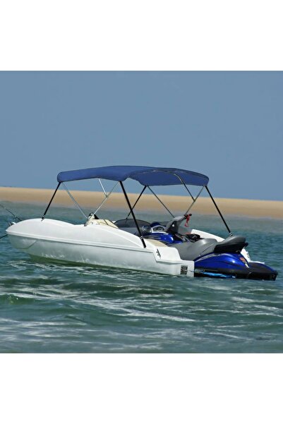 Concept Parasolar barcă Bimini cu 3 arcuri, albastru, 183x180x137 cm
