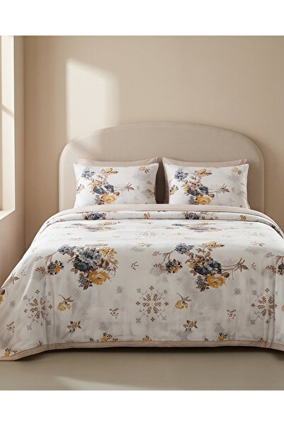 REDTAG Ivory 4 Piece Printed Comforter Set (Double Size)