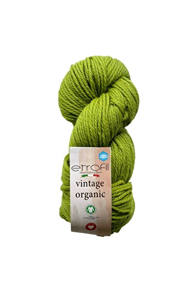 Etrofil Vintage organska pređa za pletenje limun zelena 100% vuna 100g 120m (...