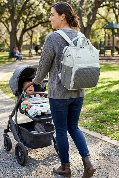 FOCUX -07 Klinkır Mother Care Baby Bag Mother Bag Backpack Dark Grey