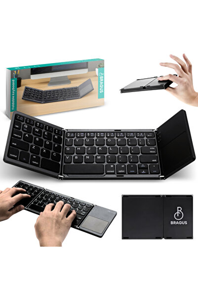 BRAGUS Tastatura pliabila ultra-subtire, touchpad, wireless si compatibila cu...