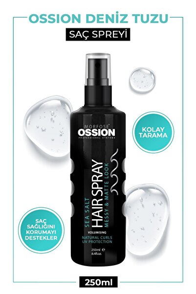 Morfose Ossion Deniz Tuzu Saç Spreyi 250 ml- Mat Görünüm, Doğal Dalgalar ve I...