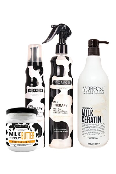 Morfose Milk Keratin Sütü Şampuanı 4'lü Saç Bakım Ve Şekillendirme Seti
