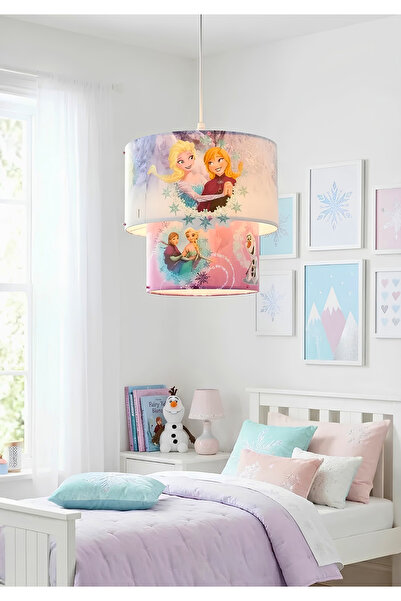 HOMİNG 3D Frozen Elsa Karlar Dünyası Disney Sihirli Tavan Sarkıt Kız Çocuk Odası
