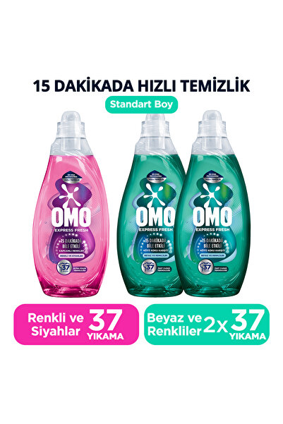 Omo Express Fresh Kötü Koku Karşıtı Beyaz ve Renkliler 1480ml x2 Capcanlı Ren...