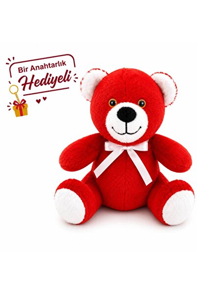 ayıcık 25 cm Kurdeleli Peluş Ayıcık – Oturan Model, Yumuşacık, Alerji Yapmaz