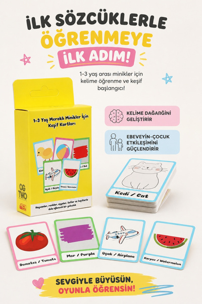 1-3 Years First Step Smart Cards - My Baby's First Words Discovery Cards Set for Curious Kids