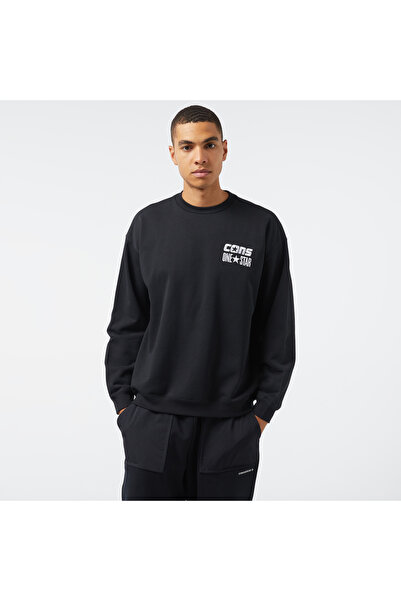 Converse Cons One Star Crew Erkek Siyah Sweatshirt