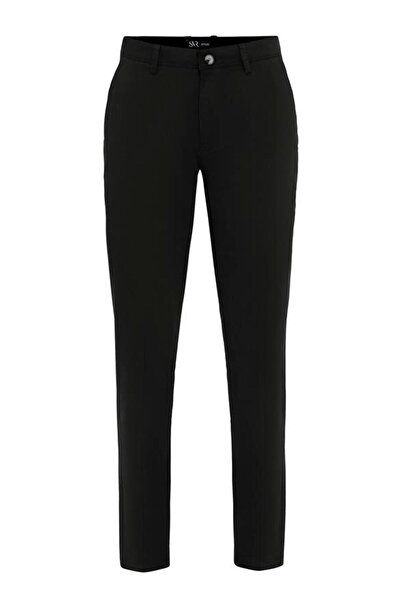SÜVARİ Siyah Regular Armürlü Pantolon