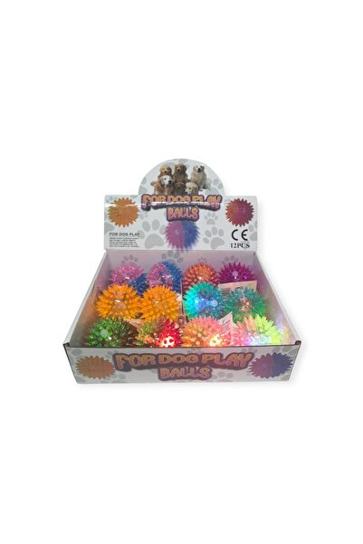 Erka Olgun Toys كرة الحيوانات الأليفة المضيئة ذات الأشواك مع حامل 12 قطعة