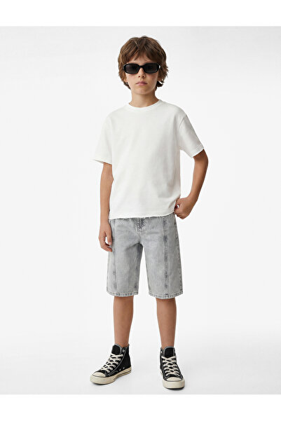 Koton Pamuklu Kısa Kollu Bisiklet Yaka Oversize Basic Tişört