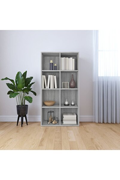 Concept Bibliotecă/Servantă, gri sonoma, 66x30x130 cm, lemn prelucrat