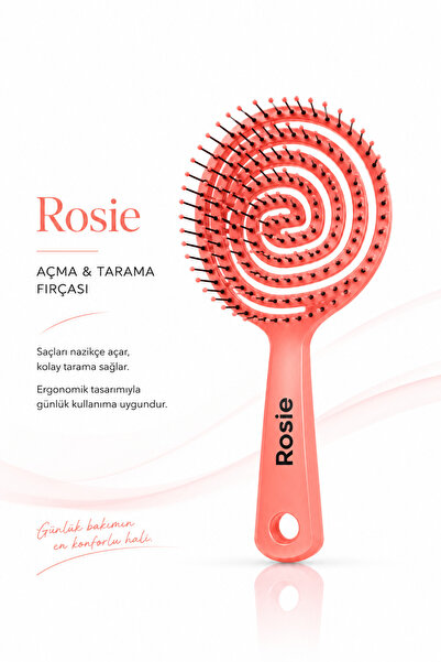 Rosie Three Dimensional Oval Hair Brush Pink