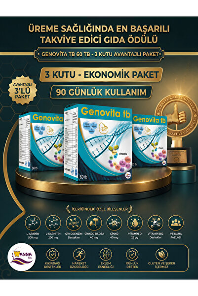 WANNA İLAÇ KOZMETİK Genovita 60 Tablet  3 Kutu