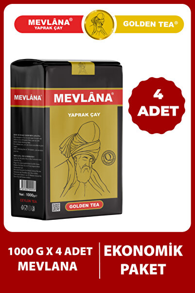 Mevlana Çay 4 X 1000 G - %100 Ceylon Garantili Saf Yaprak Çay Sri Lanka Efsan...