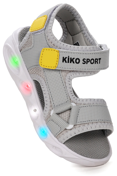 Kiko Kids Tisu Işıklı Erkek Çocuk Cırtlı Sandalet Ayakkabı