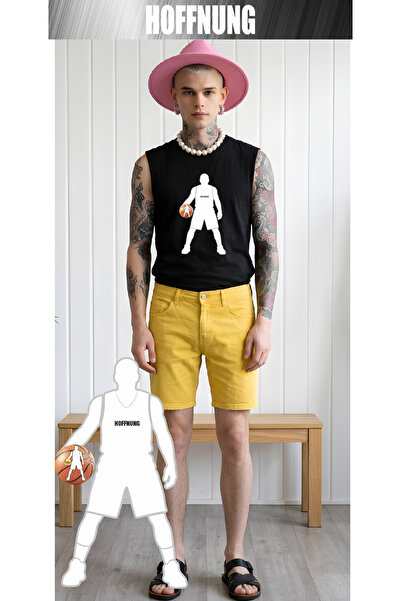 HOFFNUNG Unisex Basketball Wear Sportswear Zero Sleeve Oversize T-Shirt T-Shirt