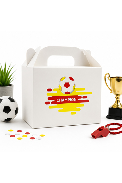 repro design Sarı Kırmızı Champion Temalı Hediye Kutusu 3'lü Set – 10x14 cm E...