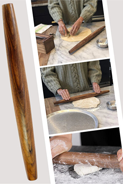 Meribel Handmade Wood Dough Roll | Natural Wood Kitchenware Cake Bread