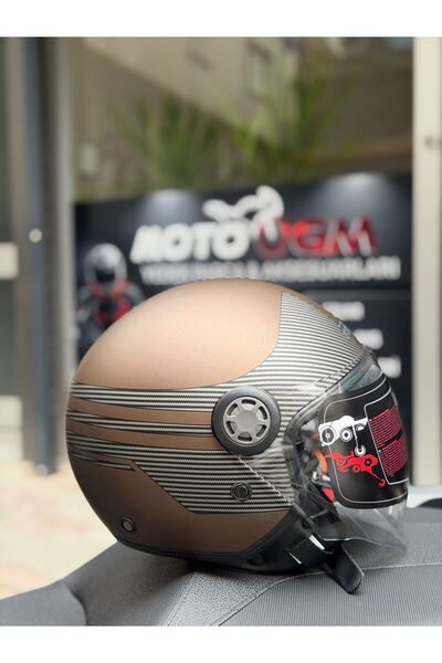 Free-M FR-612 Soft Yarım Camlı Mat Brown Kask