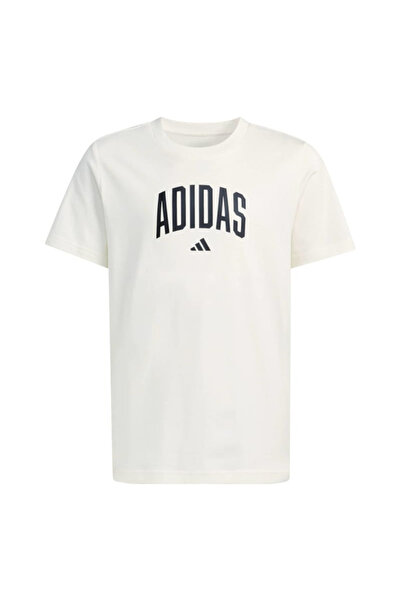 adidas Παιδικό λευκό μπλουζάκι με κολεγιακό σχέδιο (KE1347)