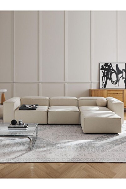 Home Relax Soft STD 4 Modül Köşe Takımı (KIRIK BEYAZ) Keten 10