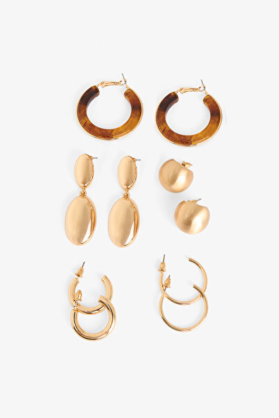 Penti Goldfarbenes Loni 5-teiliges Ohrring-Set