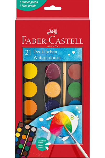 Faber Castell ACUARELE 21 CULORI 30MM + PENSELĂ 2023 FABER-CASTELL
