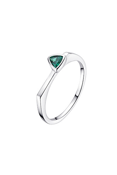 Lisa&Co. Inel Argint Triangle Stone 57 mm / Argint placat cu rodiu / Zircon v...