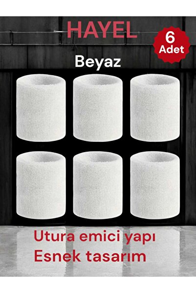 HAYEL 6 Pieces White Unisex Towel Wristbands Sweat Band Fitness Sports Wristb...