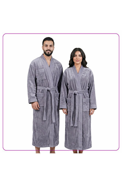 Donetella روب استحمام يونيسكس مقاس L بياقة كيمونو، مصنوع من الألياف الدقيقة 3...