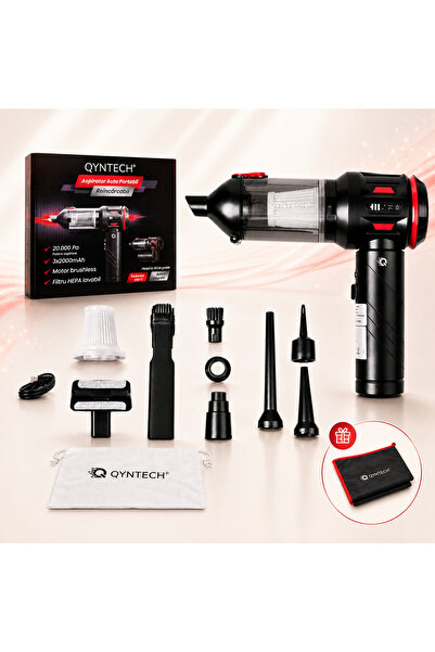 QYNTECH Aspirator Auto Portabil, QYNTECH®, Puternic 20000Pa, Fara Fir, Pliabi...